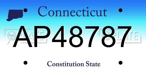 AP48787 Connecticut License Plate