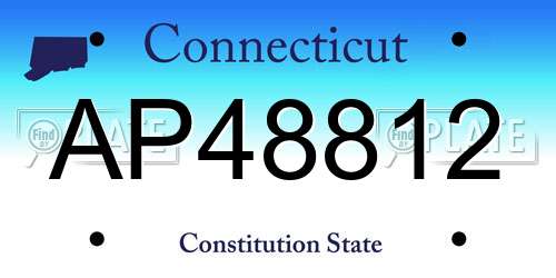AP48812 Connecticut License Plate