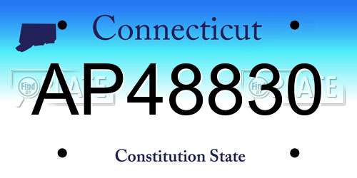 AP48830 Connecticut License Plate