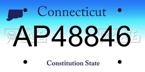 AP48846 Connecticut License Plate