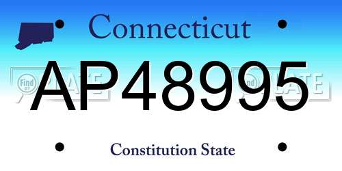 AP48995 Connecticut License Plate
