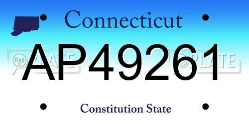 AP49261 Connecticut License Plate