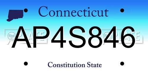 AP4S846 Connecticut License Plate