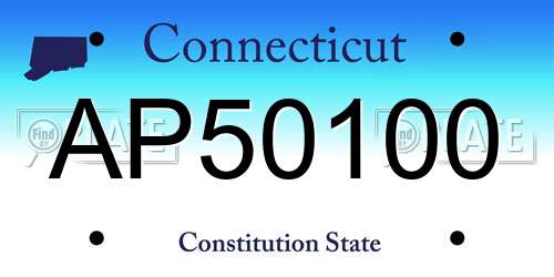 AP50100 Connecticut License Plate