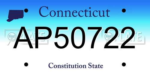 AP50722 Connecticut License Plate