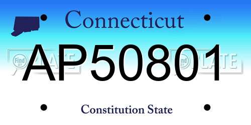 AP50801 Connecticut License Plate
