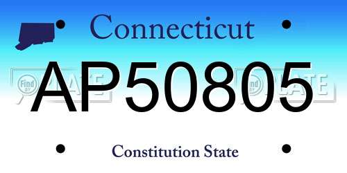 AP50805 Connecticut License Plate
