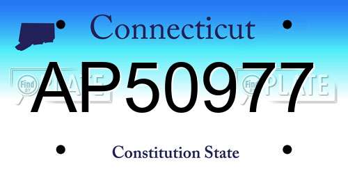 AP50977 Connecticut License Plate