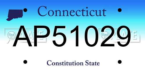 AP51029 Connecticut License Plate