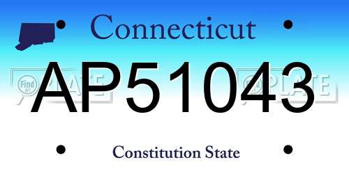 AP51043 Connecticut License Plate