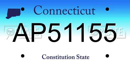 AP51155 Connecticut License Plate