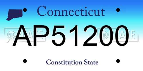 AP51200 Connecticut License Plate