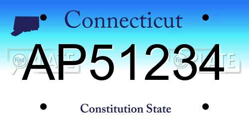 AP51234 Connecticut License Plate