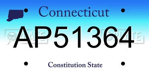 AP51364 Connecticut License Plate