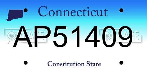 AP51409 Connecticut License Plate