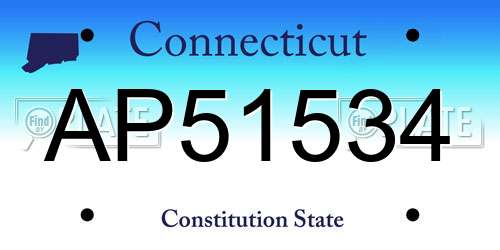 AP51534 Connecticut License Plate