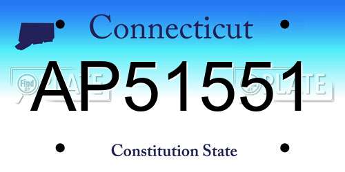 AP51551 Connecticut License Plate