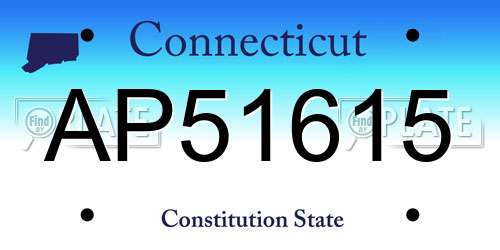 AP51615 Connecticut License Plate