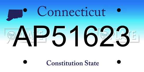 AP51623 Connecticut License Plate