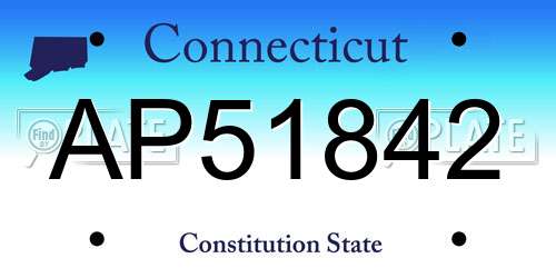 AP51842 Connecticut License Plate