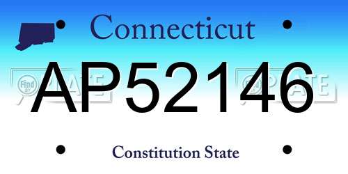AP52146 Connecticut License Plate