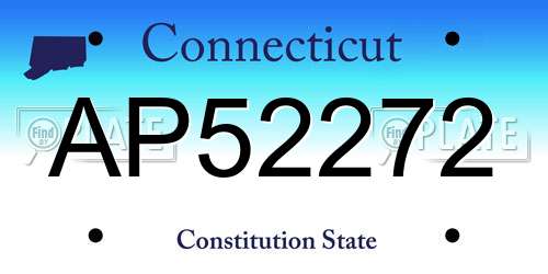 AP52272 Connecticut License Plate