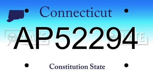 AP52294 Connecticut License Plate