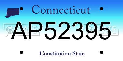 AP52395 Connecticut License Plate