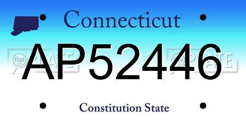 AP52446 Connecticut License Plate