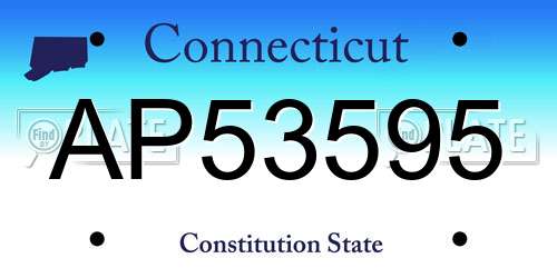 AP53595 Connecticut License Plate