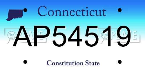 AP54519 Connecticut License Plate