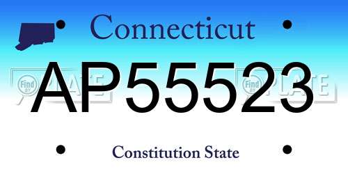 AP55523 Connecticut License Plate