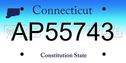 AP55743 Connecticut License Plate