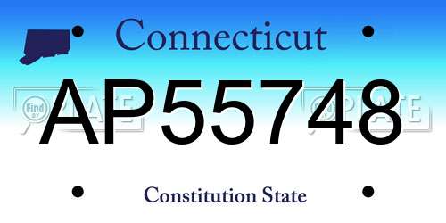 AP55748 Connecticut License Plate