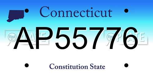 AP55776 Connecticut License Plate