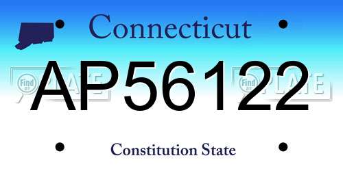 AP56122 Connecticut License Plate