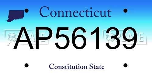AP56139 Connecticut License Plate
