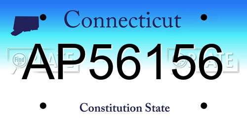 AP56156 Connecticut License Plate