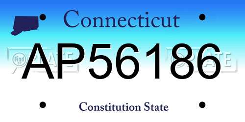 AP56186 Connecticut License Plate