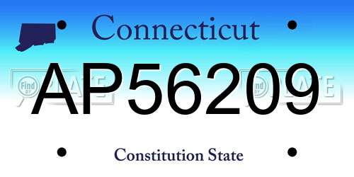 AP56209 Connecticut License Plate