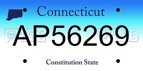 AP56269 Connecticut License Plate