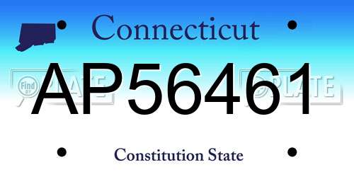 AP56461 Connecticut License Plate