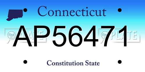 AP56471 Connecticut License Plate