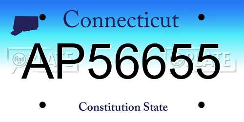 AP56655 Connecticut License Plate