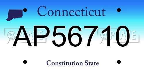 AP56710 Connecticut License Plate