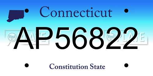 AP56822 Connecticut License Plate