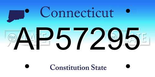 AP57295 Connecticut License Plate