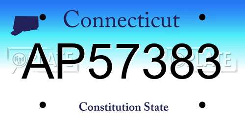 AP57383 Connecticut License Plate