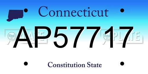 AP57717 Connecticut License Plate