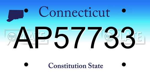 AP57733 Connecticut License Plate